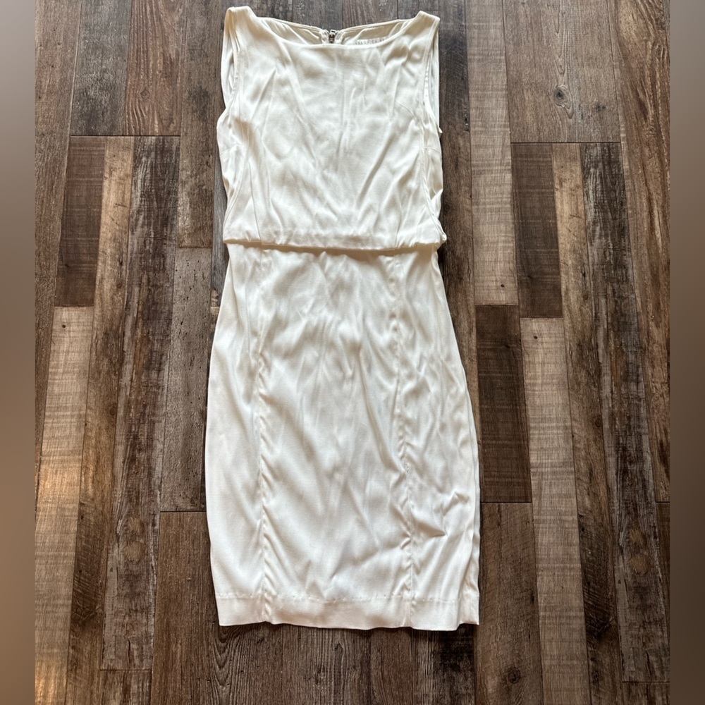 Veronica Beard Cream Sleeveless Midi Dress